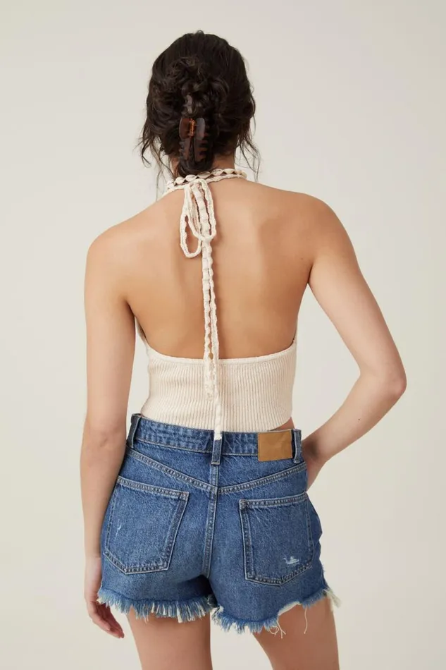 Crochet Halter Ecru Women Cotton On Tops Crochet Halter Ecru Women Cotton On Tops