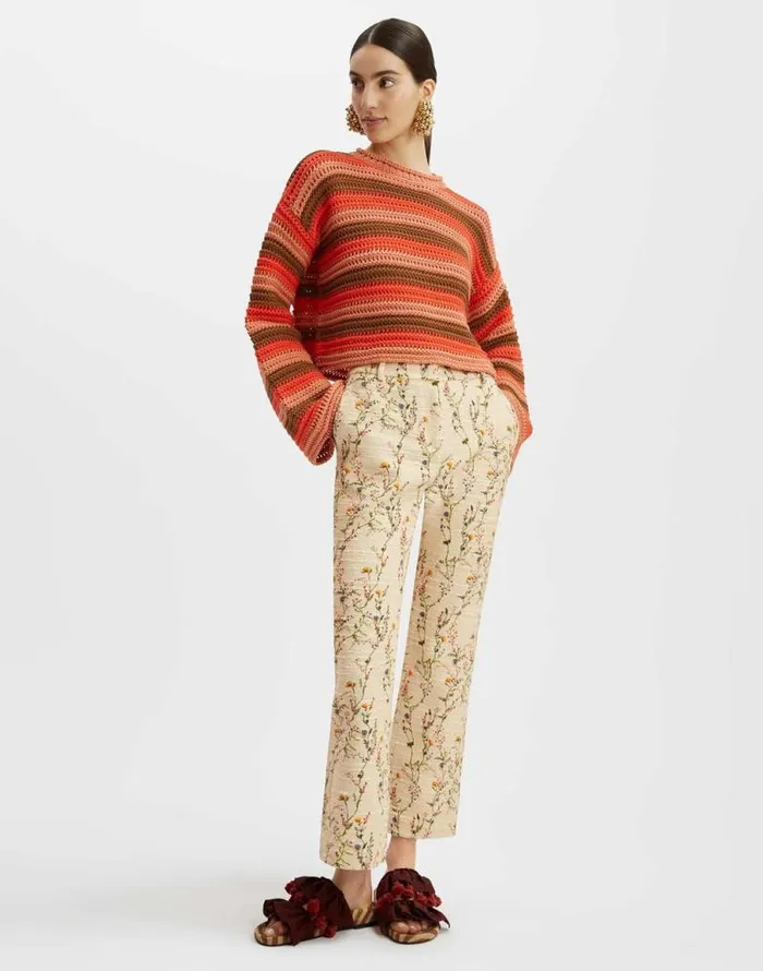 Crop Sweater Multicolor Red Women La Double J Knitwear Crop Sweater Multicolor Red Women La Double J Knitwear