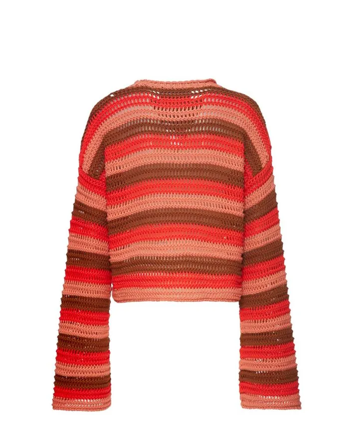 Crop Sweater Multicolor Red Women La Double J Knitwear Crop Sweater Multicolor Red Women La Double J Knitwear