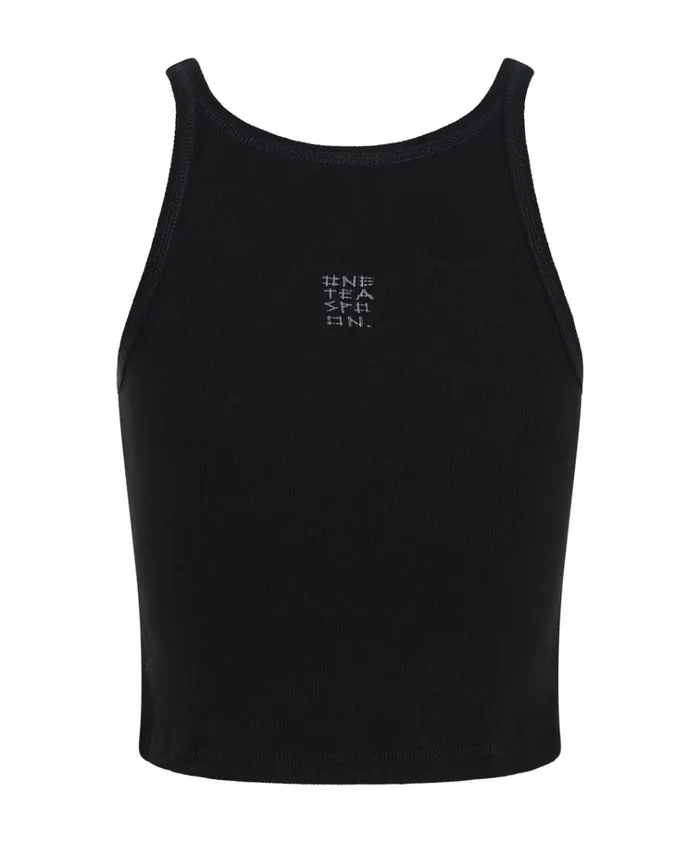 CROPPED BOWER BIRD RIBBED TANK TOP BLACK Women One Teaspoon Tees and Tanks CROPPED BOWER BIRD RIBBED TANK TOP BLACK Women One Teaspoon Tees and Tanks