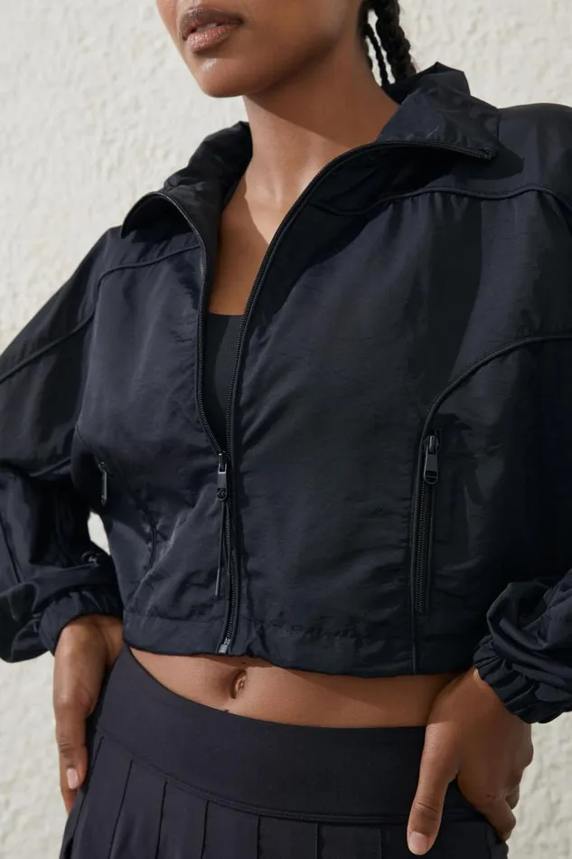 Cropped Contrast Anorak Black Women Cotton On Jackets