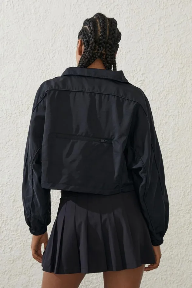 Cropped Contrast Anorak Black Women Cotton On Jackets