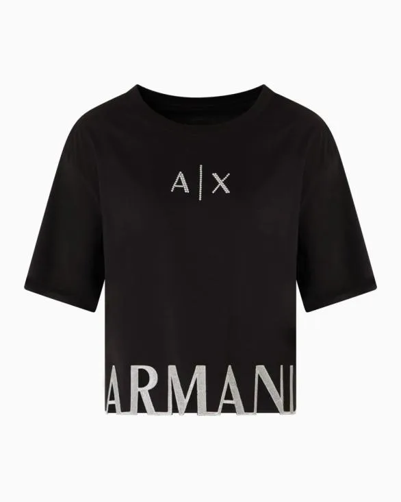 Cropped TShirts Black Women Armani TShirts