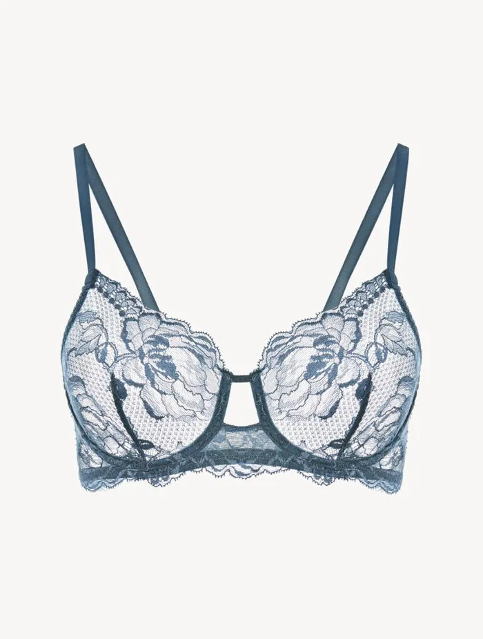 Dark Blue Lace Underwired Bra Lingerie La Perla Underwired