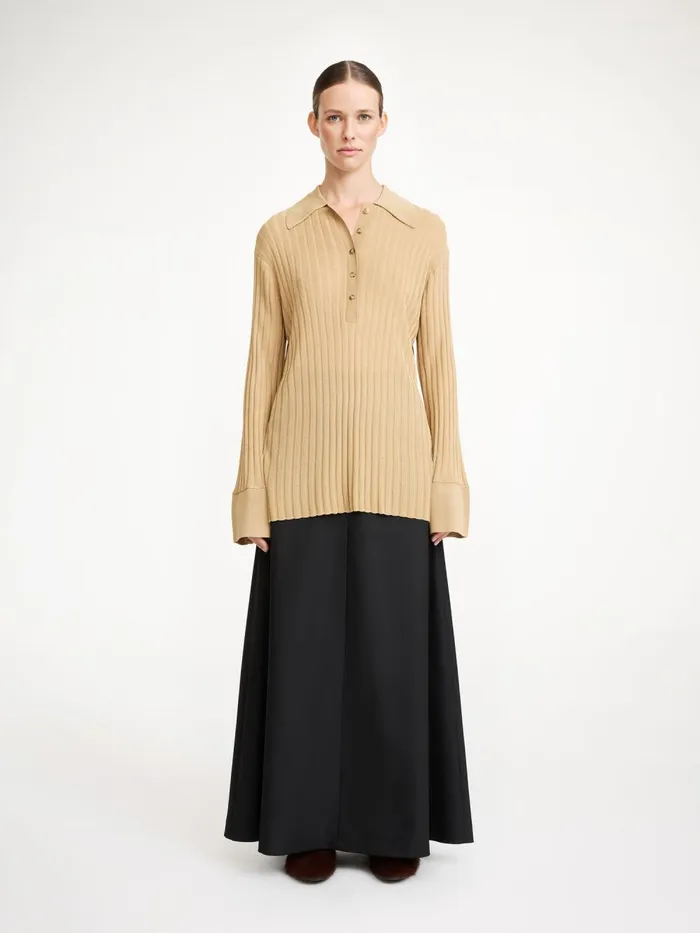 Delphine RibKnit Sweater Warm Sand Women By Malene Birger Knitwear