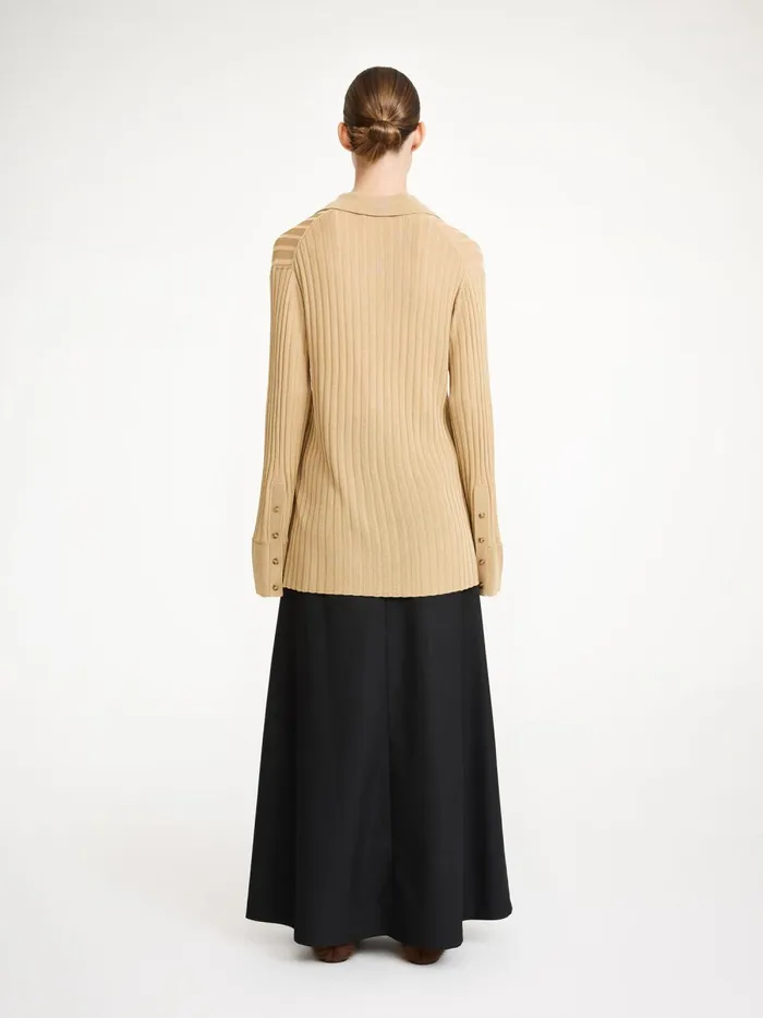 Delphine RibKnit Sweater Warm Sand Women By Malene Birger Knitwear