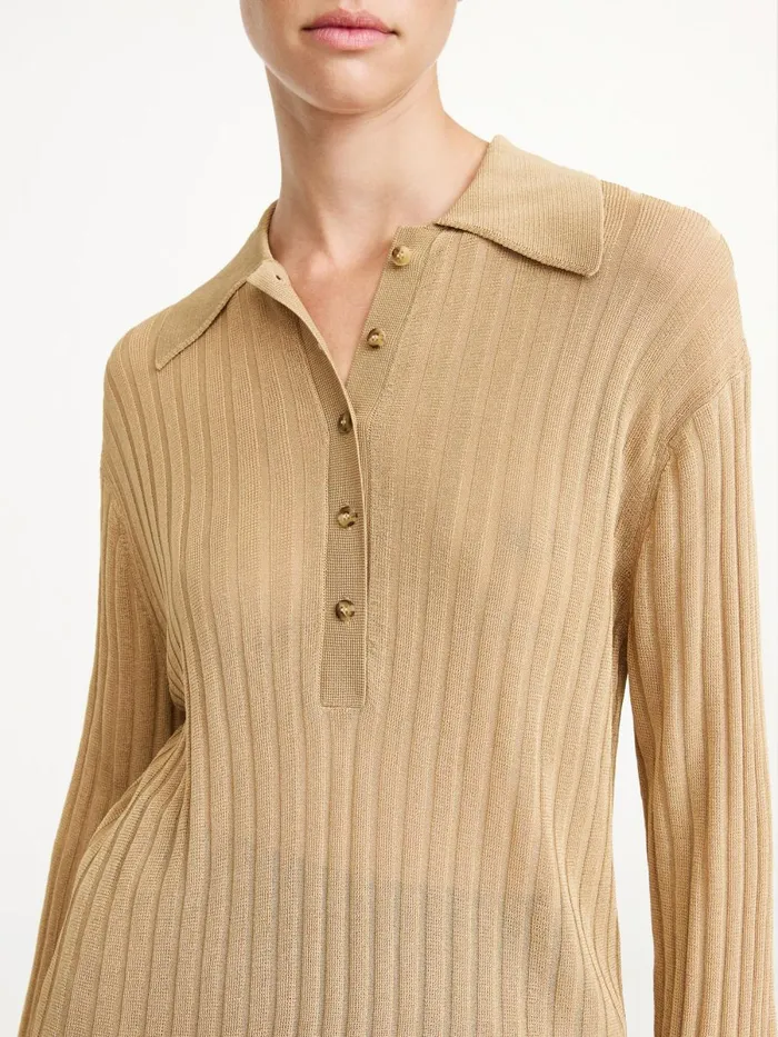 Delphine RibKnit Sweater Warm Sand Women By Malene Birger Knitwear
