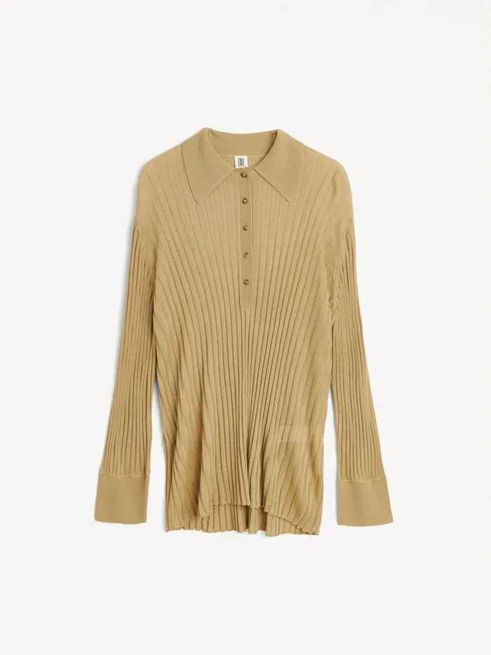 Delphine RibKnit Sweater Warm Sand Women By Malene Birger Knitwear