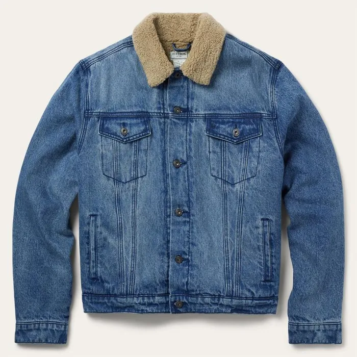 Denim Sherpa Jacket Blue Men Stetson Jackets