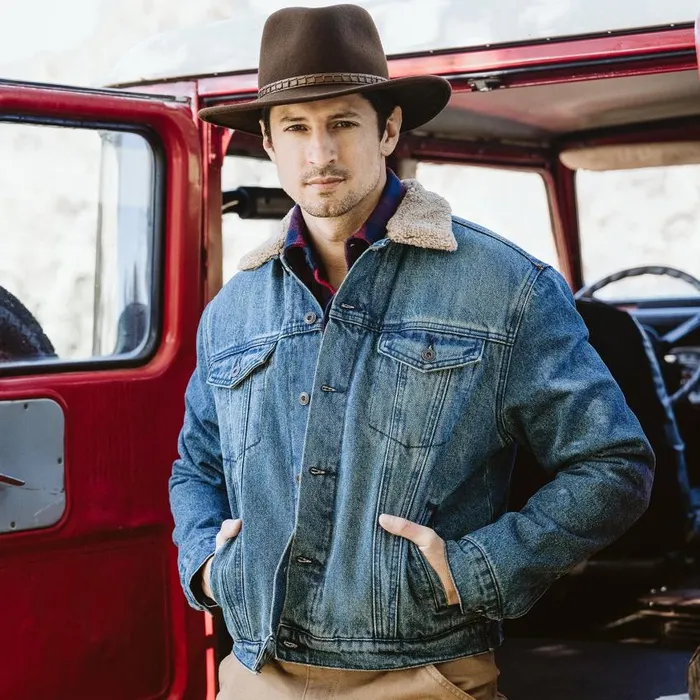 Denim Sherpa Jacket Blue Men Stetson Jackets