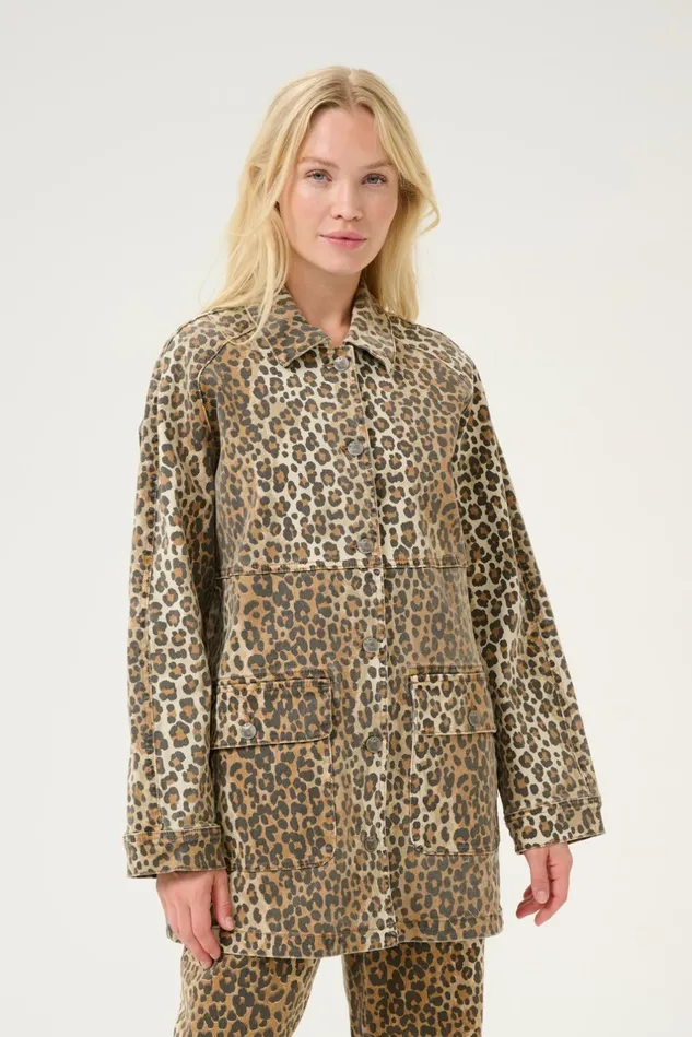 Denim Styles Women CULTURE CUaliena Leopard Shirt Jacket