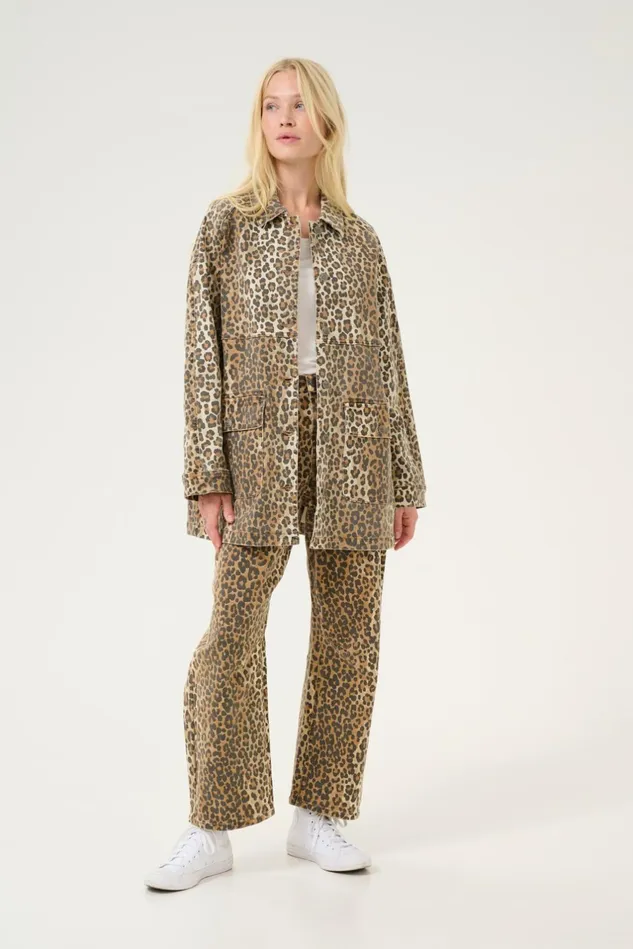 Denim Styles Women CULTURE CUaliena Leopard Shirt Jacket