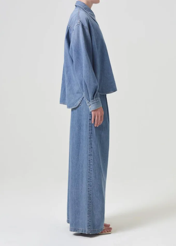 Denim Women Agolde Aiden High Low Shirt In Shout