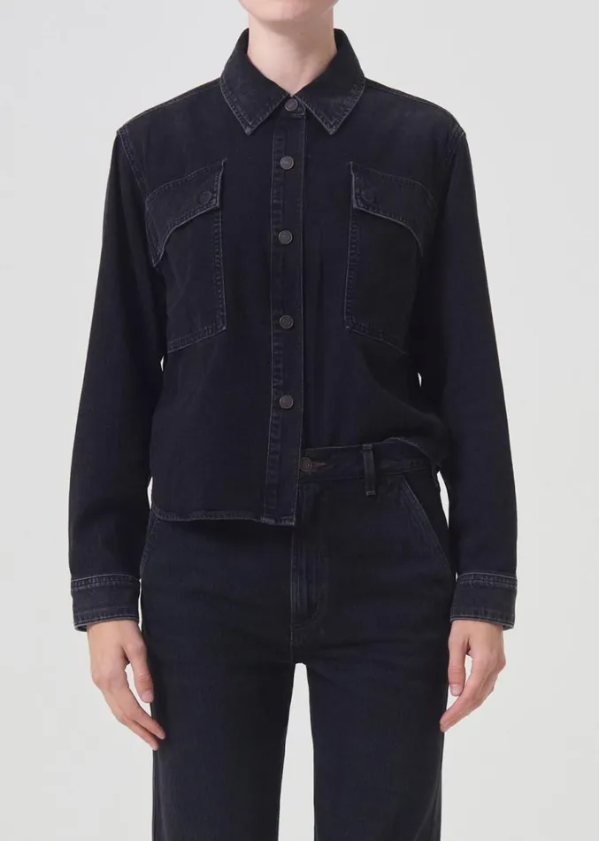 Denim Women Agolde Beck Shirt Jacket In Intense