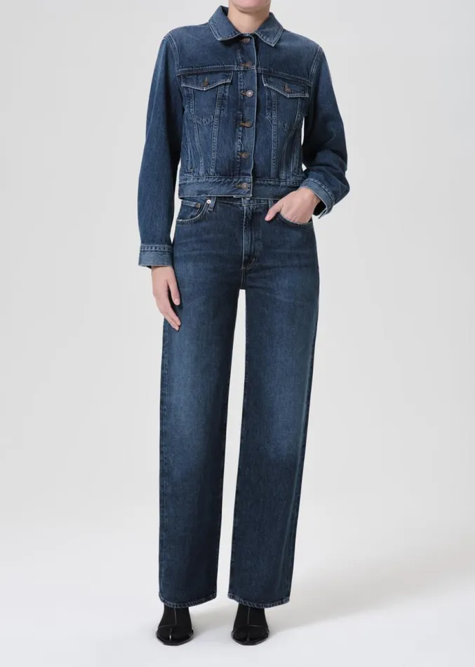 Denim Women Agolde Harper Straight Jean Stretch In Tempo
