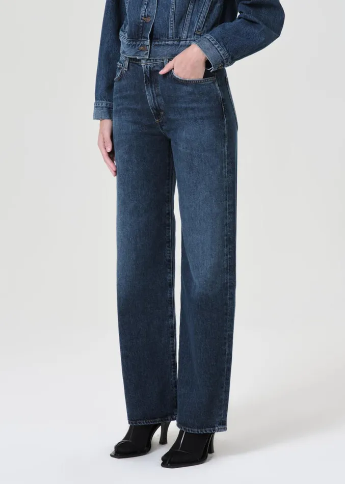 Denim Women Agolde Harper Straight Jean Stretch In Tempo