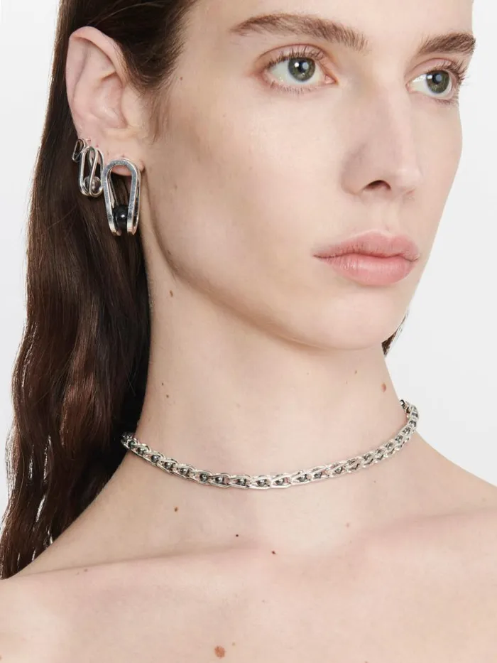 Dion Lee Jewellery GIANT CAGE PEARL EARRINGS Silver 8211 Accessories