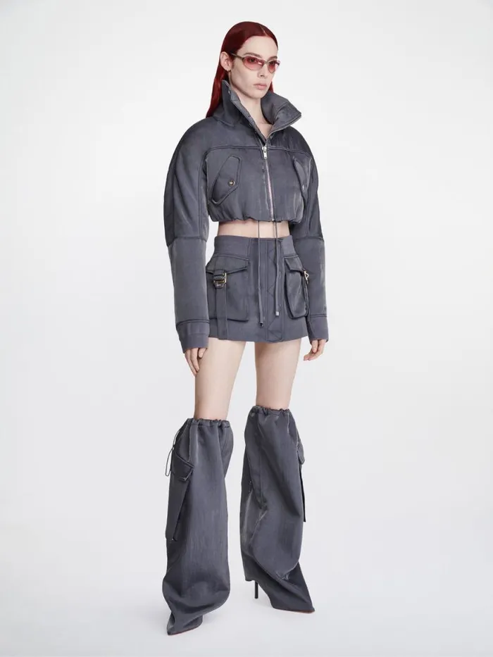 Dion Lee Outerwear CROP BLOUSON BOMBER Asphalt 8211 Shop