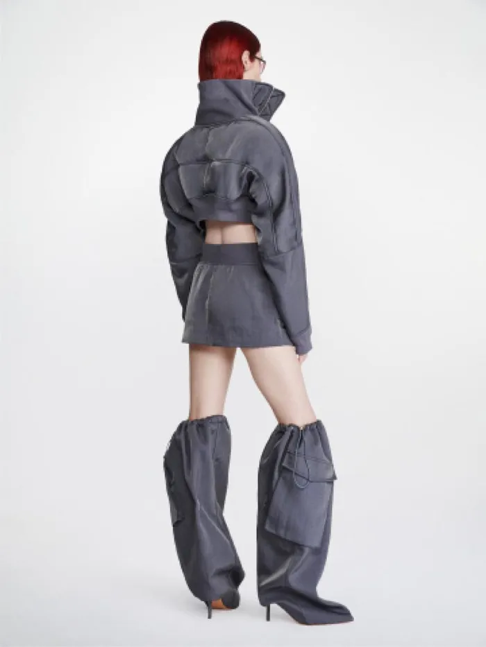 Dion Lee Outerwear CROP BLOUSON BOMBER Asphalt 8211 Shop