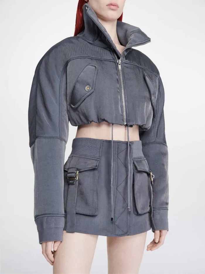 Dion Lee Outerwear CROP BLOUSON BOMBER Asphalt 8211 Shop