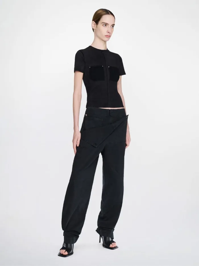 Dion Lee Pants BELTED SHELL PANT Washed Black 8211 UnisexShop
