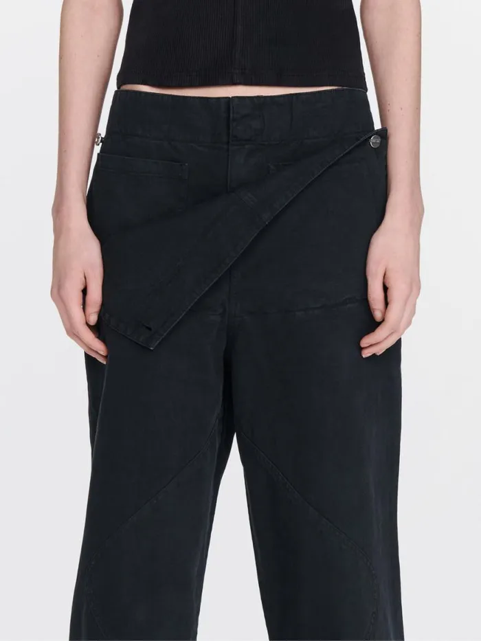 Dion Lee Pants BELTED SHELL PANT Washed Black 8211 UnisexShop