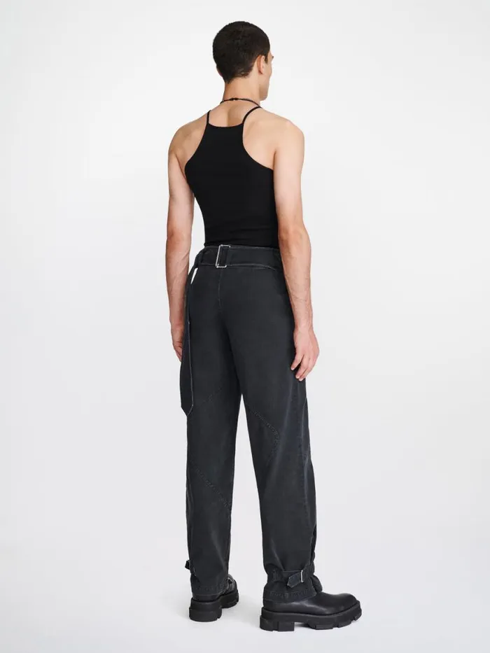 Dion Lee Pants BELTED SHELL PANT Washed Black 8211 UnisexShop