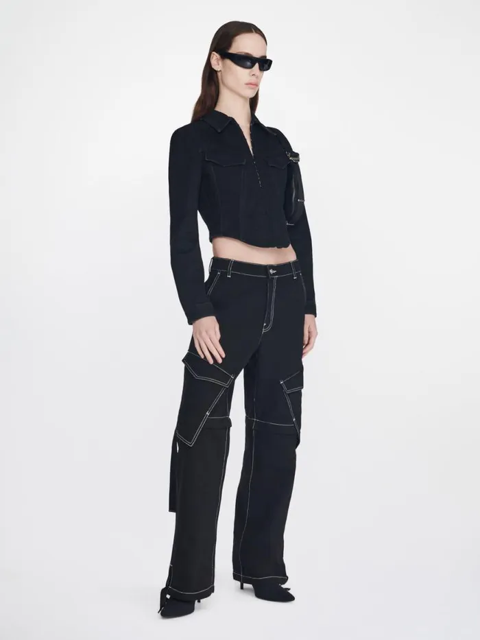 Dion Lee Pants DENIM PARACHUTE PANT Black 8211 UnisexShop