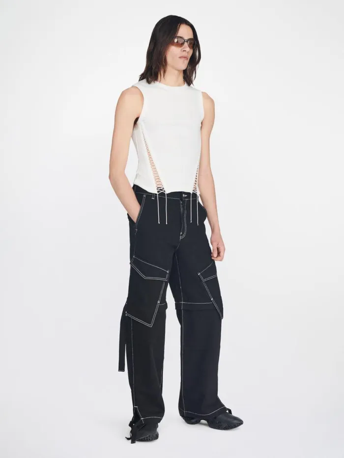 Dion Lee Pants DENIM PARACHUTE PANT Black 8211 UnisexShop