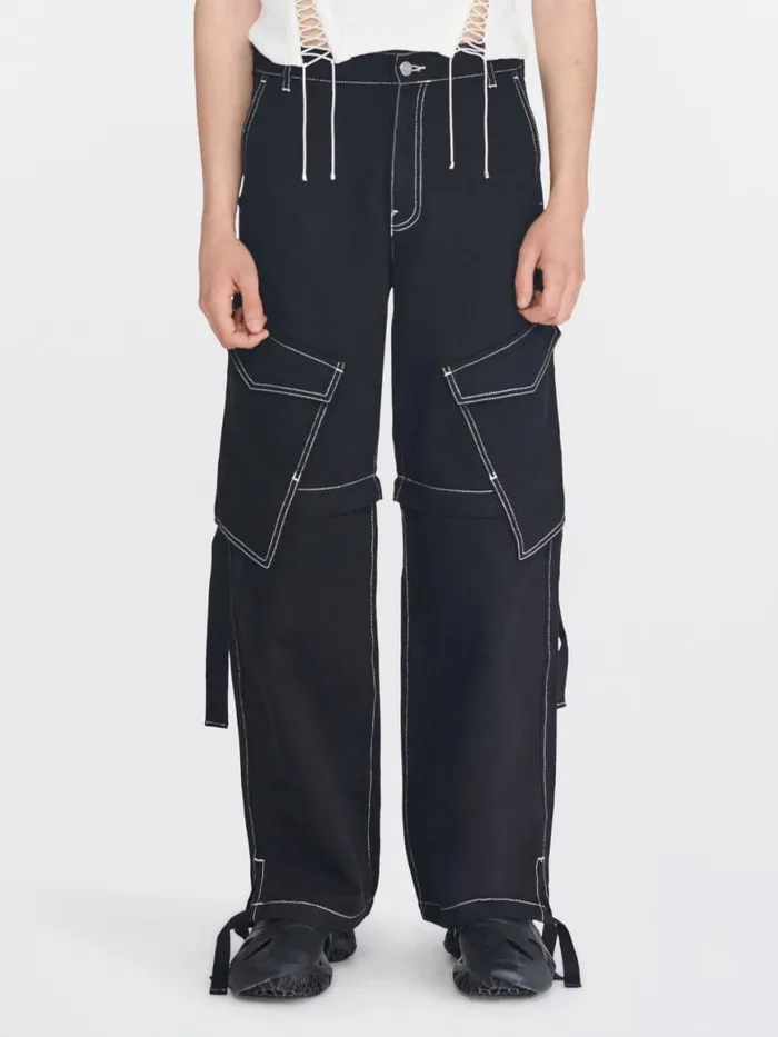 Dion Lee Pants DENIM PARACHUTE PANT Black 8211 UnisexShop