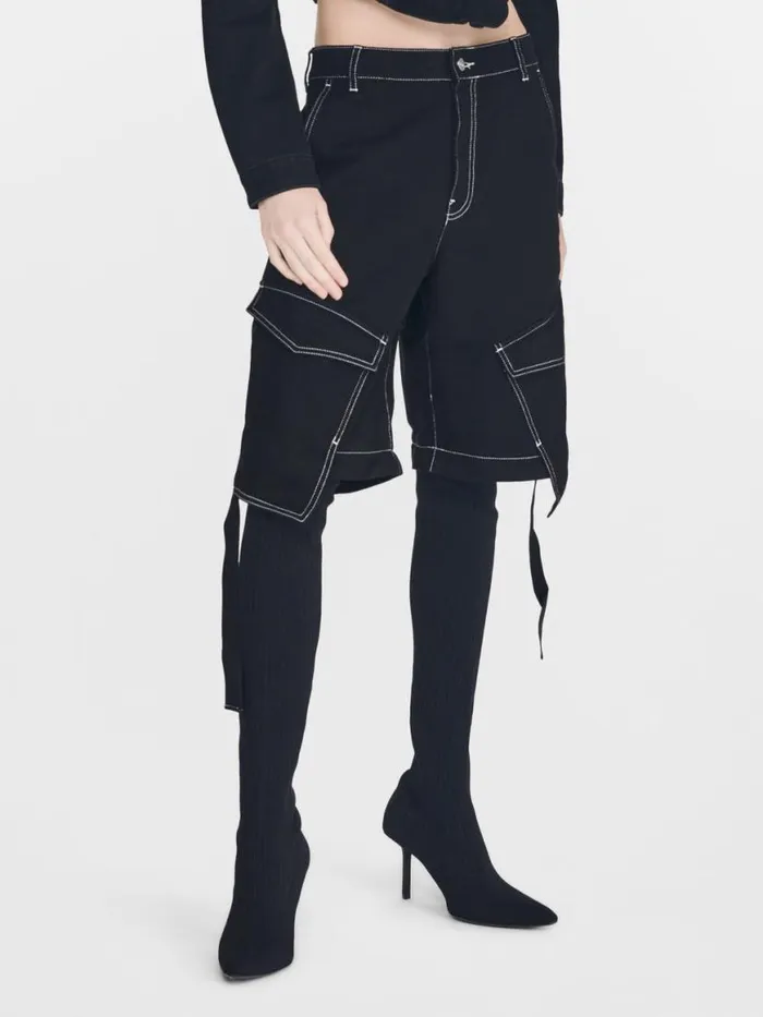 Dion Lee Pants DENIM PARACHUTE PANT Black 8211 UnisexShop