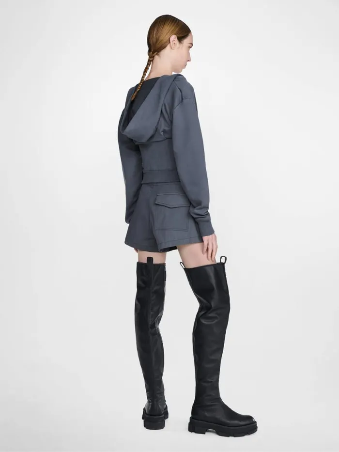 Dion Lee Tops LAYERED CORSET HOODIE Asphalt 8211 Shop