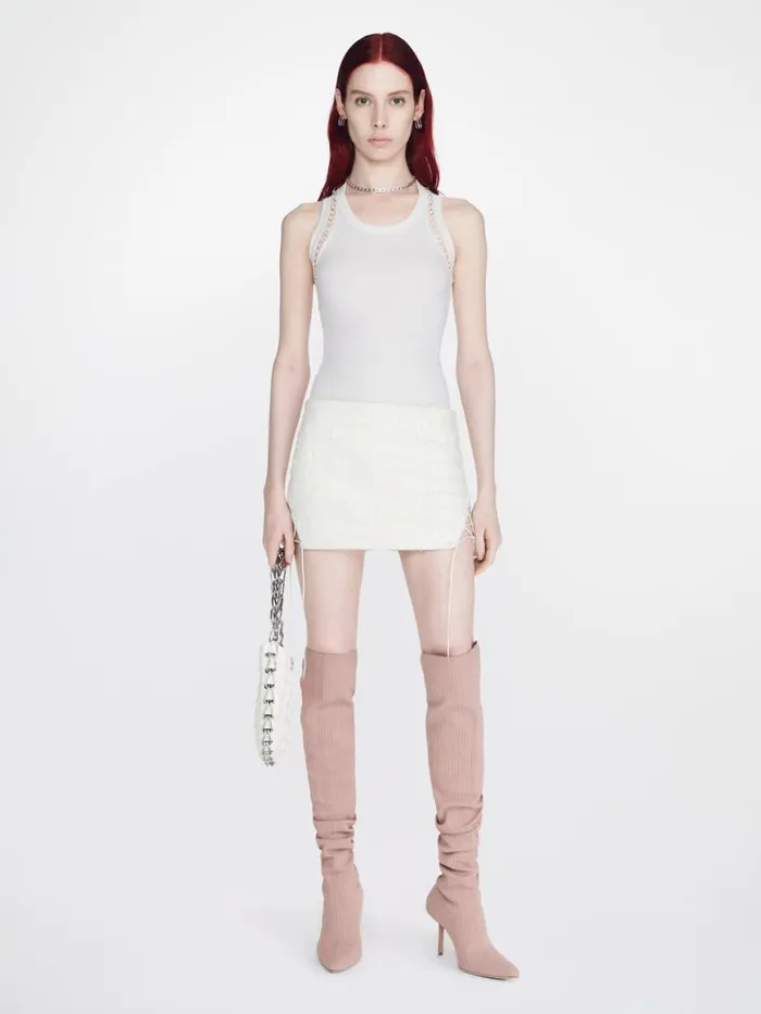 Dion Lee Tops PICOT LACE TANK TOP Ivory 8211 UnisexShop