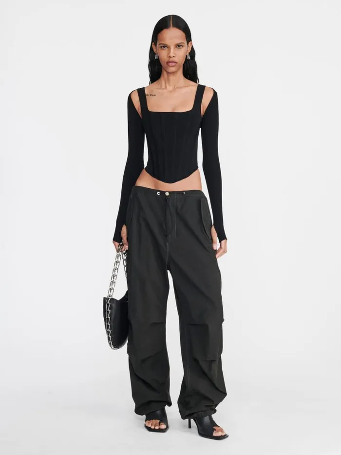Dion Lee Tops POINTELLE CORSET LS TOP Black 8211 Shop