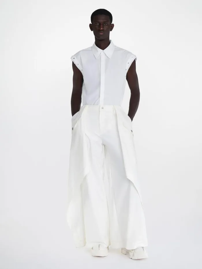 Dion Lee Tops RIVETED SLEEVELESS SHIRT Ivory 8211 Shop