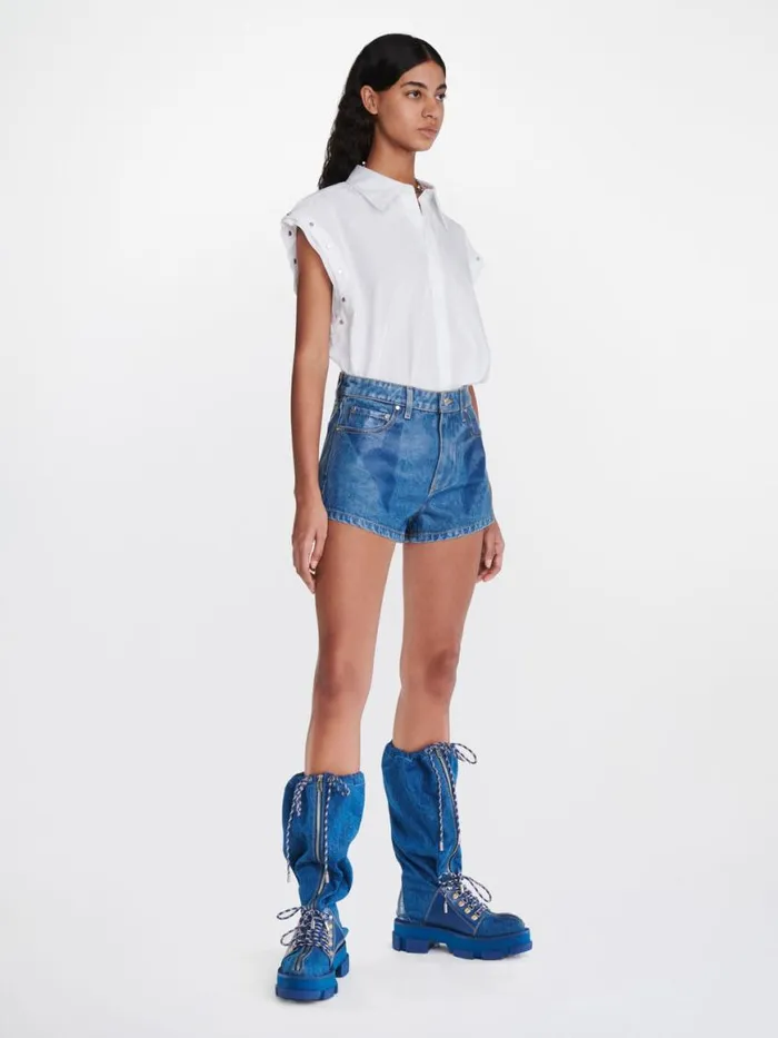 Dion Lee Tops RIVETED SLEEVELESS SHIRT Ivory 8211 Shop