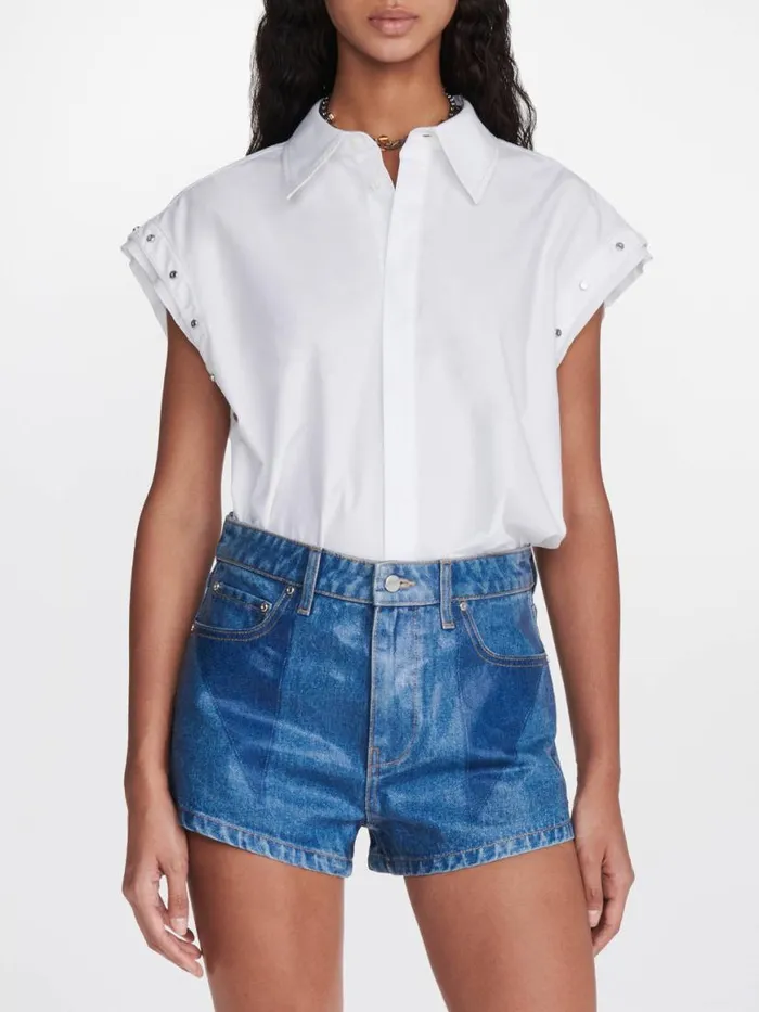 Dion Lee Tops RIVETED SLEEVELESS SHIRT Ivory 8211 Shop