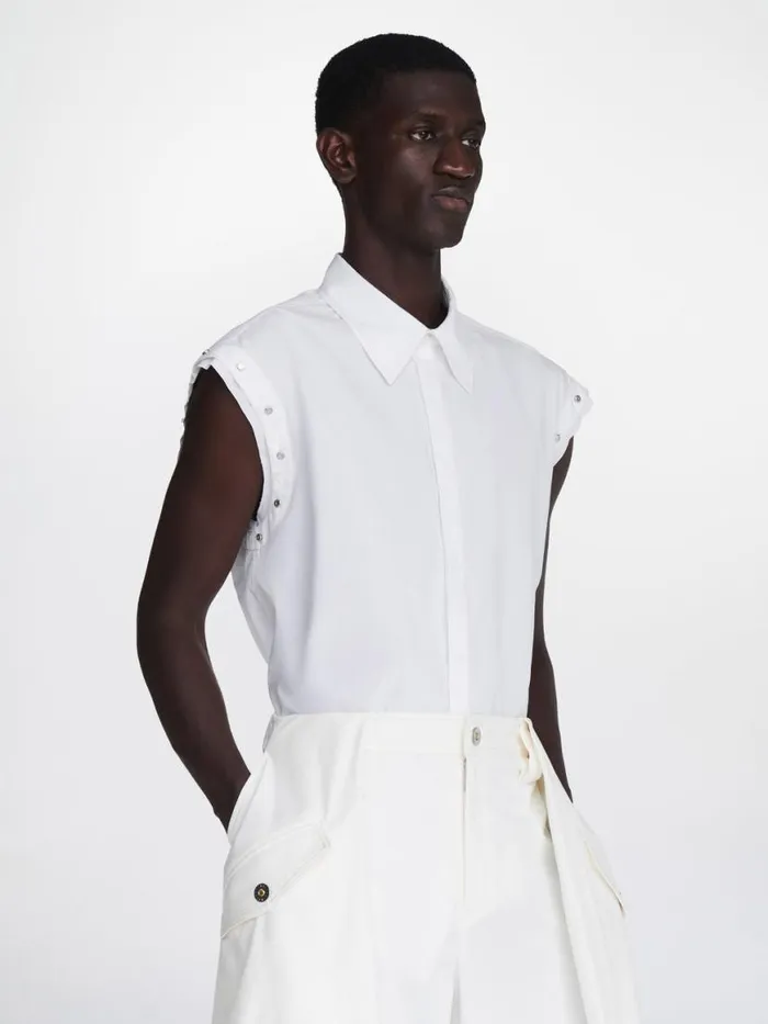 Dion Lee Tops RIVETED SLEEVELESS SHIRT Ivory 8211 Shop