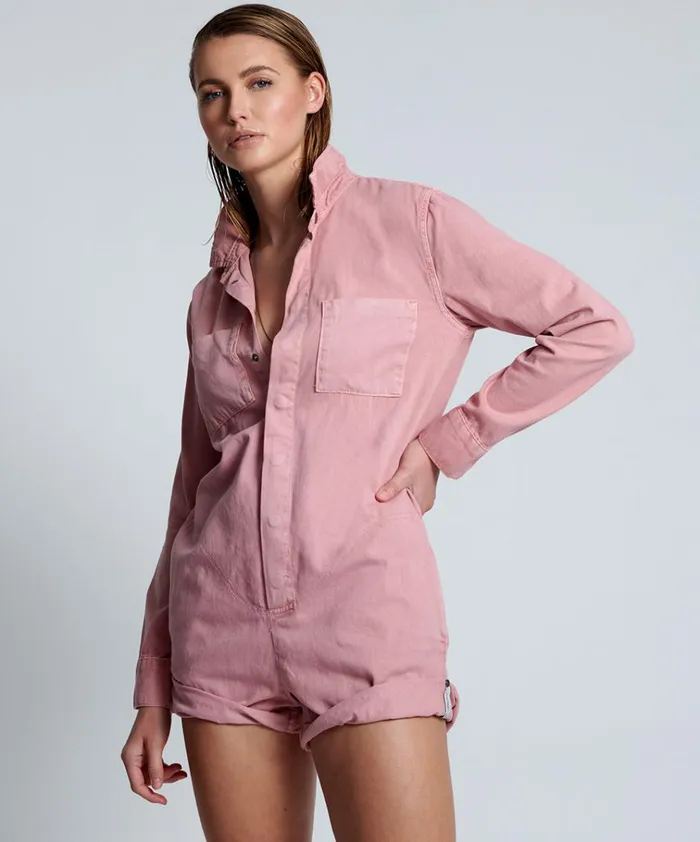 DIRTY PINK PROPHECY JUMPSUIT Women One Teaspoon Denim Jumpsuits