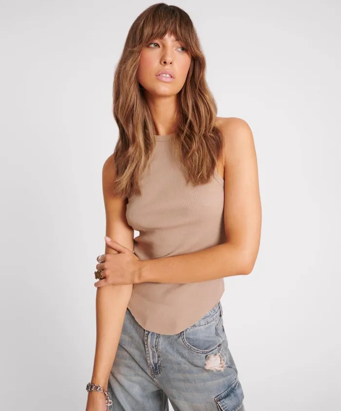 DISTRESSED RAMONE RIB TANK Women One Teaspoon Tops