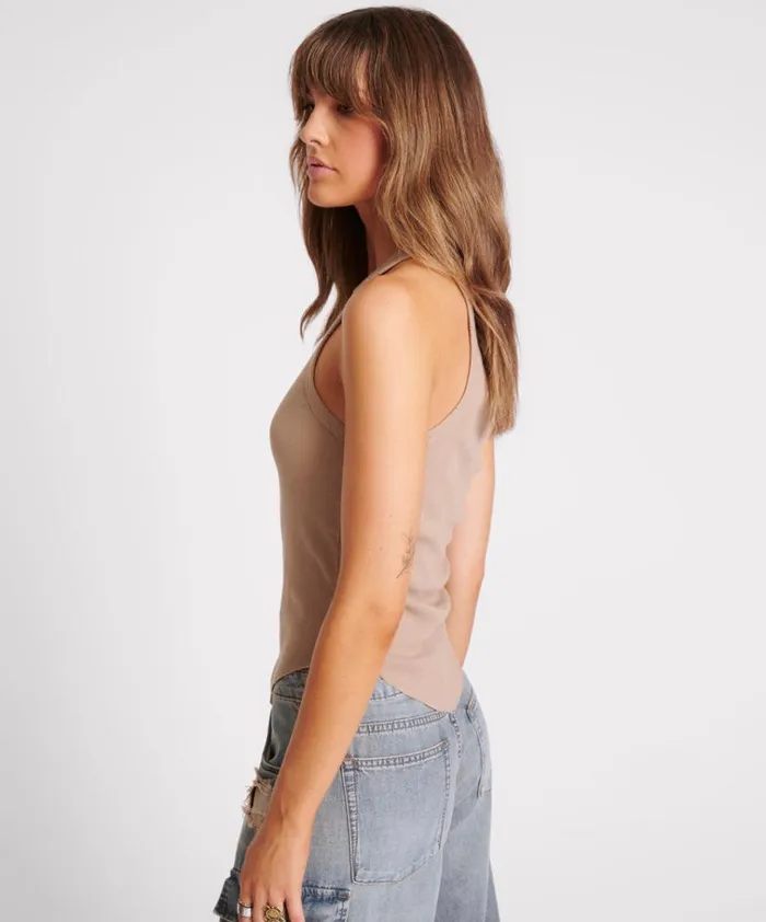 DISTRESSED RAMONE RIB TANK Women One Teaspoon Tops DISTRESSED RAMONE RIB TANK Women One Teaspoon Tops