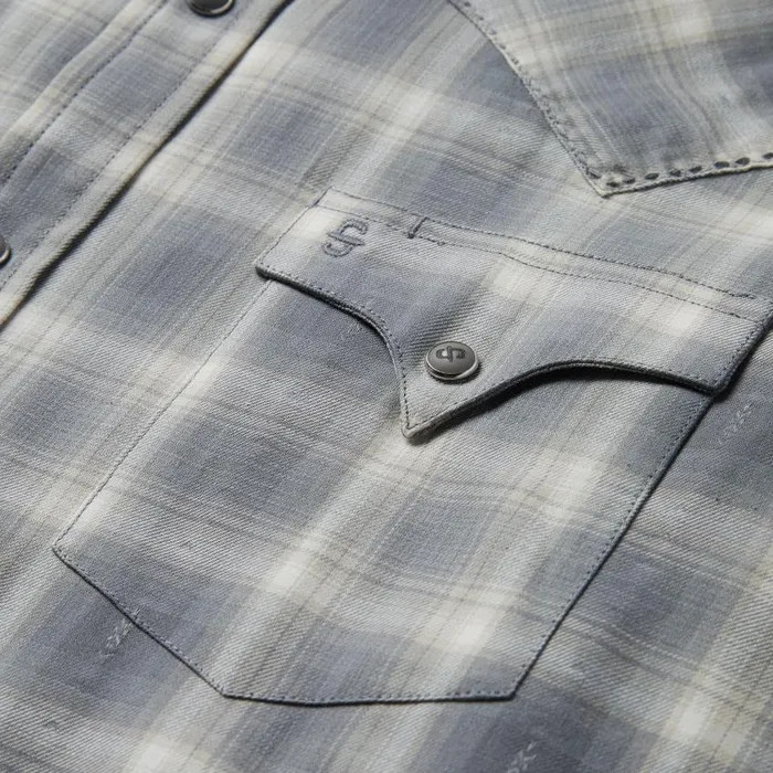 Dobby Twill Plaid Shirt Brown Men Stetson Modern Cut