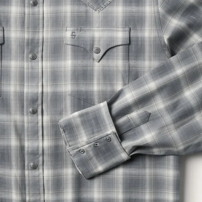 Dobby Twill Plaid Shirt Brown Men Stetson Modern Cut