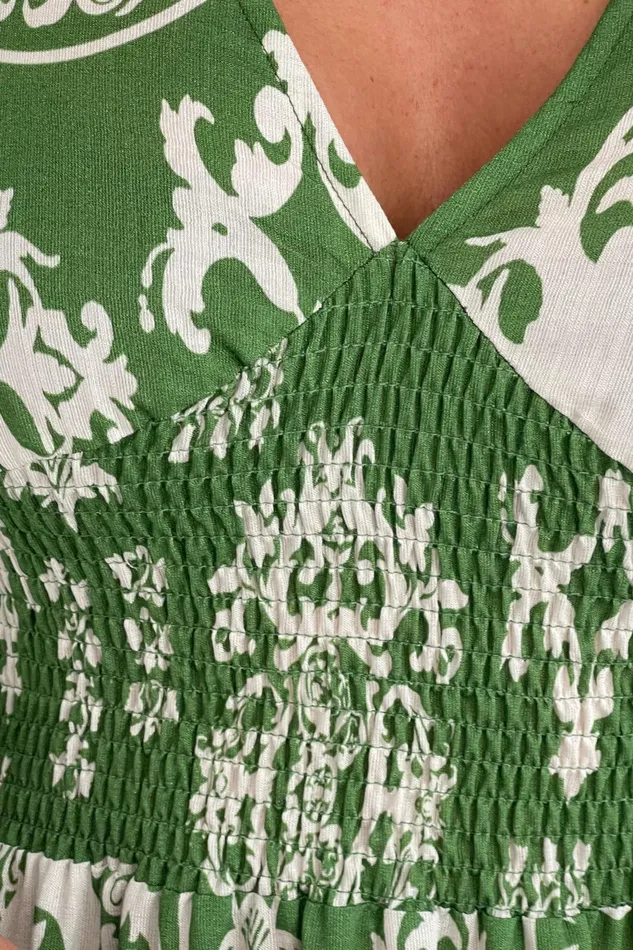 Dorothy Border Print Maxi Dress Green Women Girl In Mind CoOrds