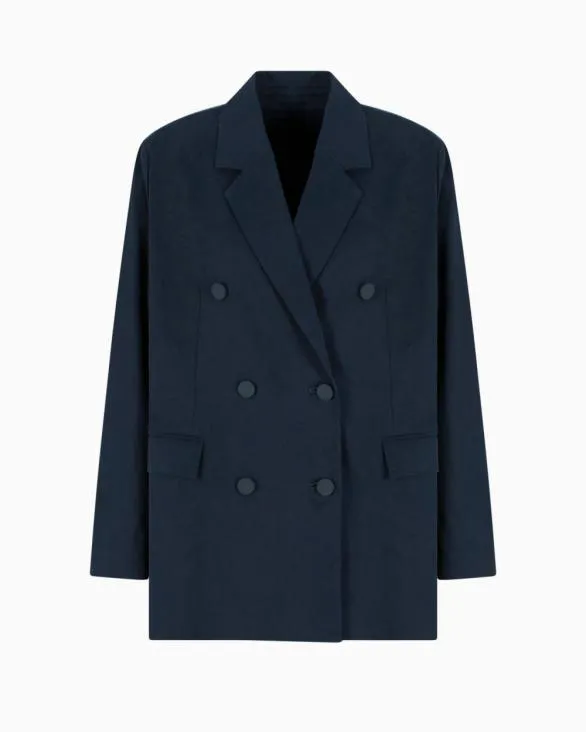 Double Breasted Jackets Blue Women Armani Jackets