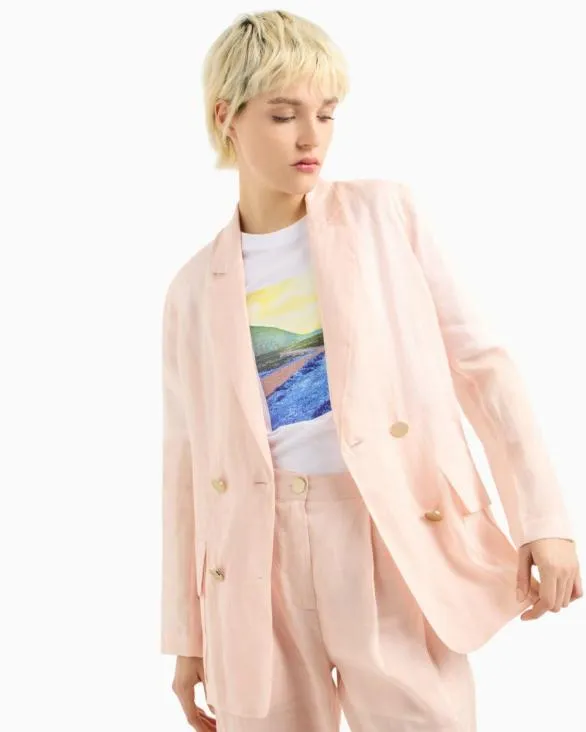 Double Breasted Jackets Pink Women Armani Jackets Double Breasted Jackets Pink Women Armani Jackets