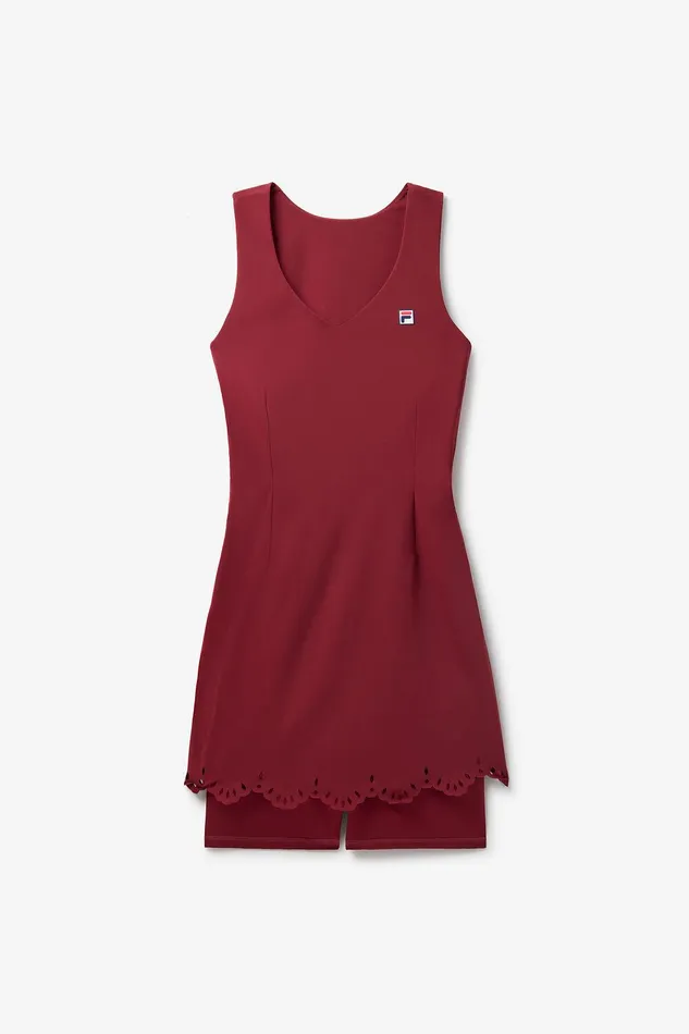 Dresses and Skirts Women Fila Lasercut Dress 600 Cabernet