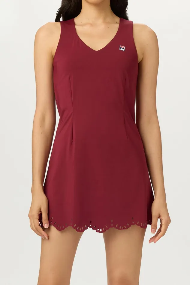 Dresses and Skirts Women Fila Lasercut Dress 600 Cabernet