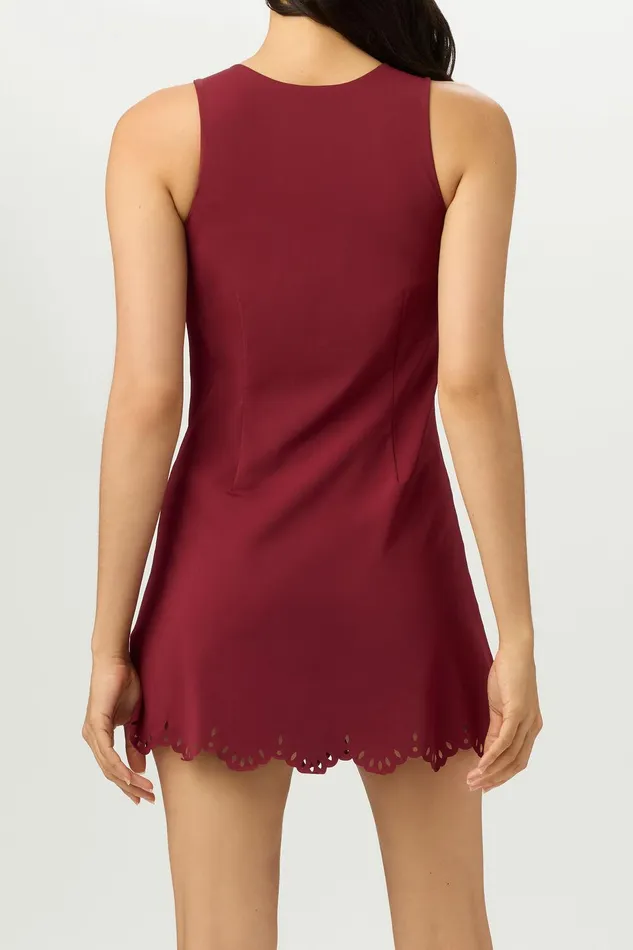 Dresses and Skirts Women Fila Lasercut Dress 600 Cabernet