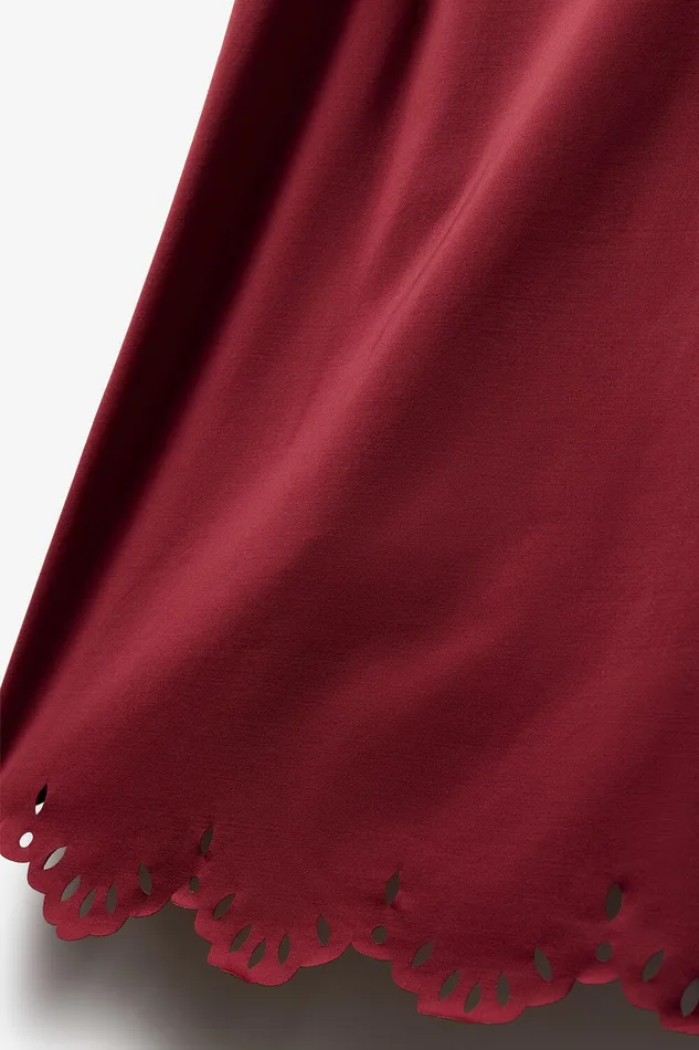 Dresses and Skirts Women Fila Lasercut Dress 600 Cabernet